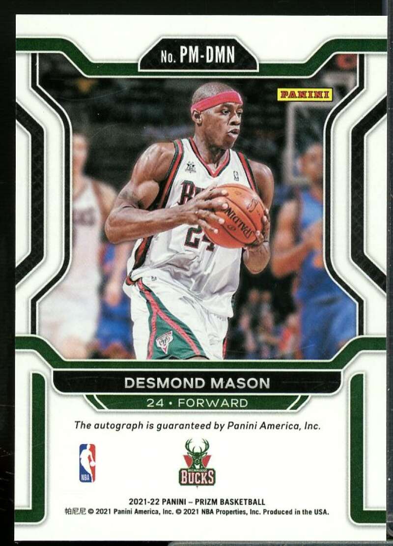 Desmond Mason Rookie Card 2021-22 Panini Prizm Penmanship #47  Image 2