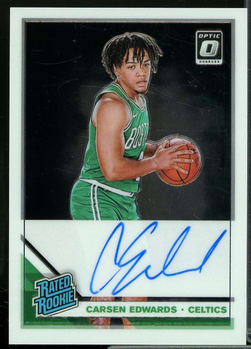 Carsen Edwards Rookie Card 2019-20 Donruss Optic Rated Rookies Signatures #196  Image 1