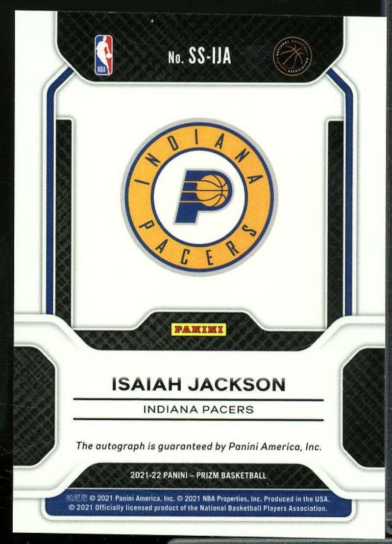 Isaiah Jackson Card 2021-22 Panini Prizm Draft Picks Sensational Signatures #18  Image 2