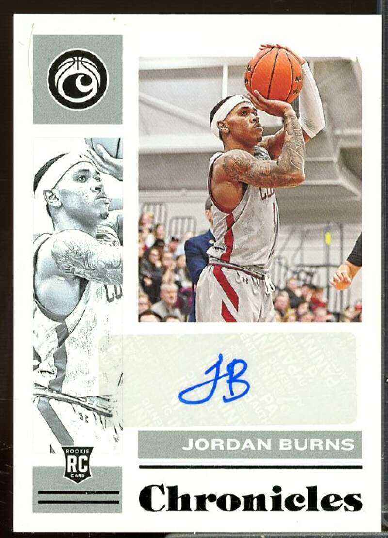 Jordan Burns 2021-22 Panini Chronicles Draft Picks Rookie Signatures Black #33  Image 1