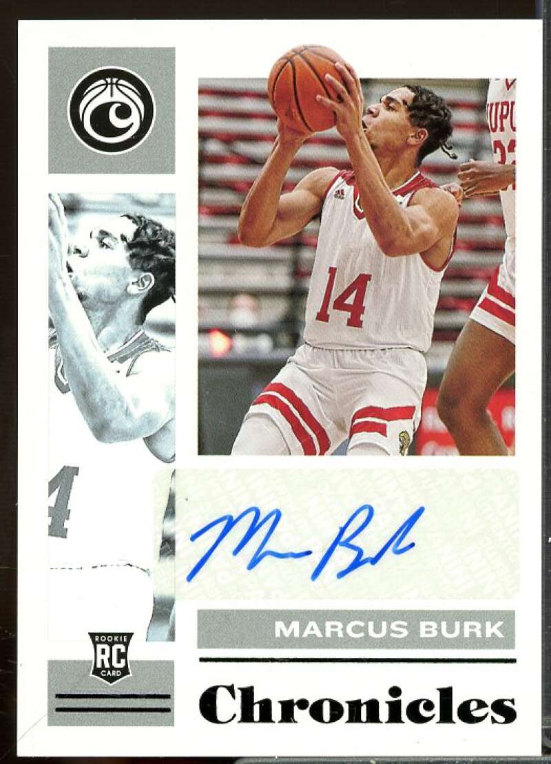 Marcus Burk 2021-22 Panini Chronicles Draft Picks Rookie Signatures Black #48  Image 1