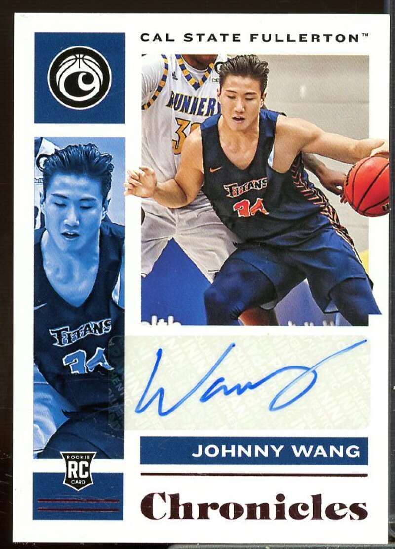 Johnny Wang 2021-22 Panini Chronicles Draft Picks Rookie Signatures Pink #22  Image 1