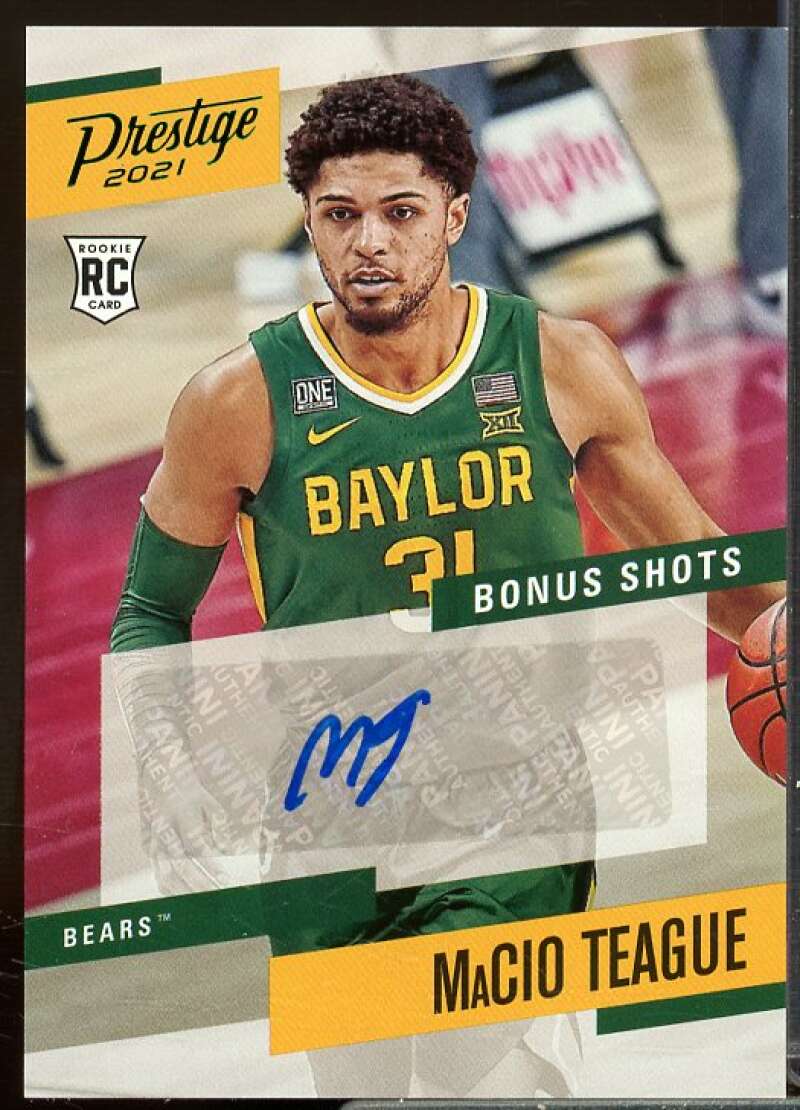 MaCio Teague 2021-22 Chronicles Draft Prestige Bonus Shots Signatures Green #48  Image 1