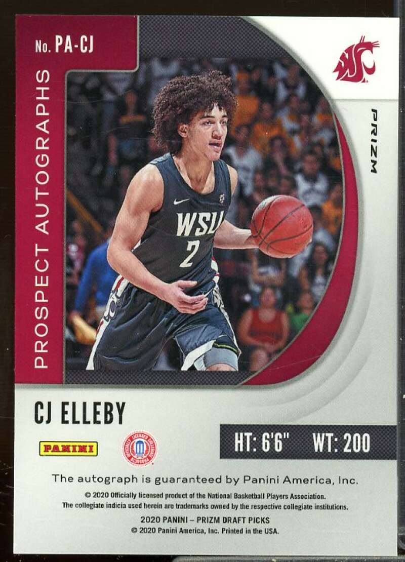 CJ Elleby Card 2020-21 Panini Prizm Draft Picks Prospect Autographs Green #60  Image 2