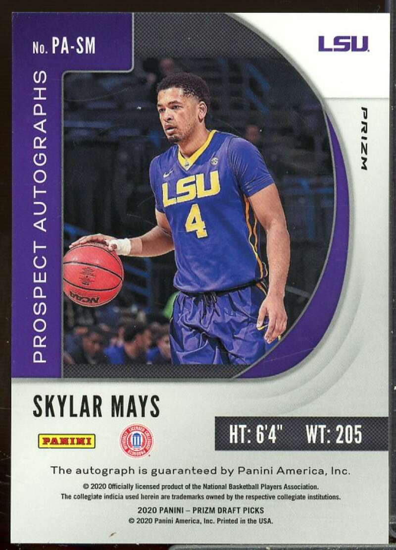 Skylar Mays 2020-21 Panini Prizm Draft Picks Prospect Autographs Red Ice #44  Image 2