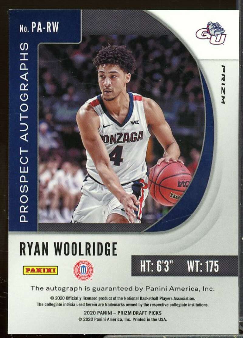 Ryan Woolridge 2020-21 Panini Prizm Draft Picks Prospect Autographs Hyper #63  Image 2