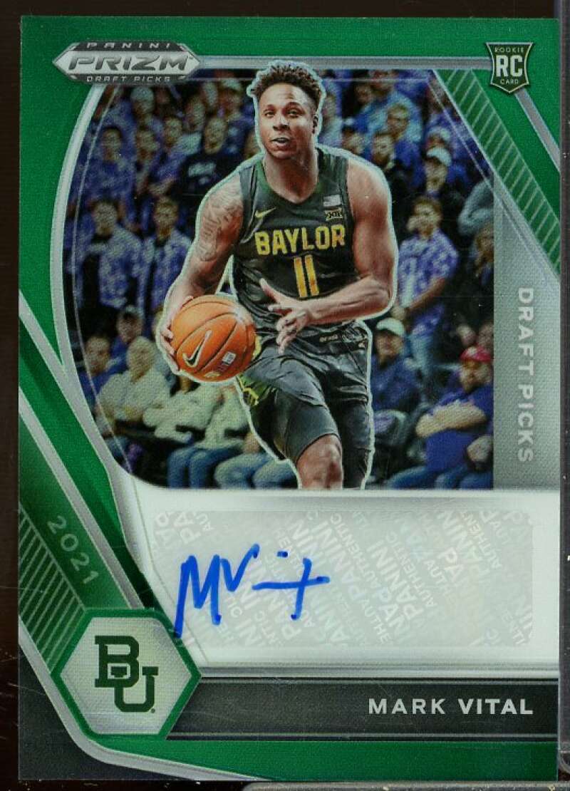 Mark Vital Card 2021-22 Panini Prizm Draft Picks Autographs Prizms Green #11  Image 1