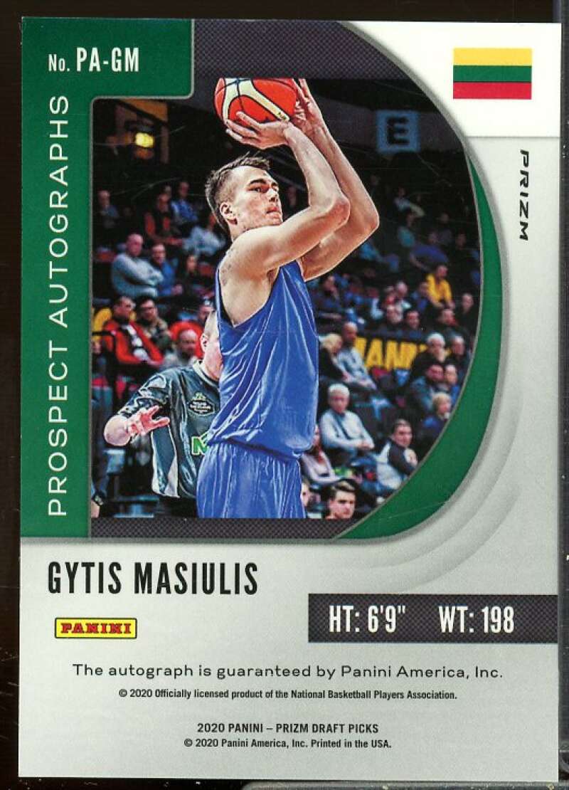 Gytis Masiulis 2020-21 Panini Prizm Draft Pick Prospect Autographs Pink Ice #82  Image 2