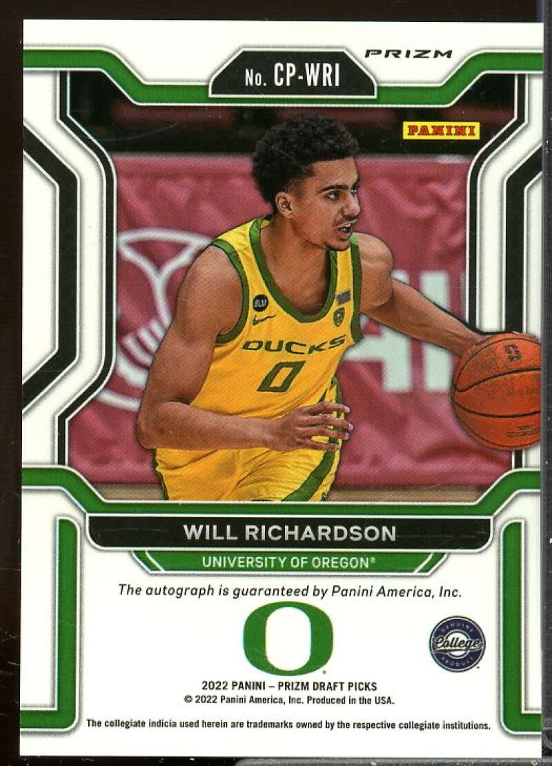 Will Richardson 2022-23 Panini Prizm Draft Picks College Penmanship Hyper #55  Image 2