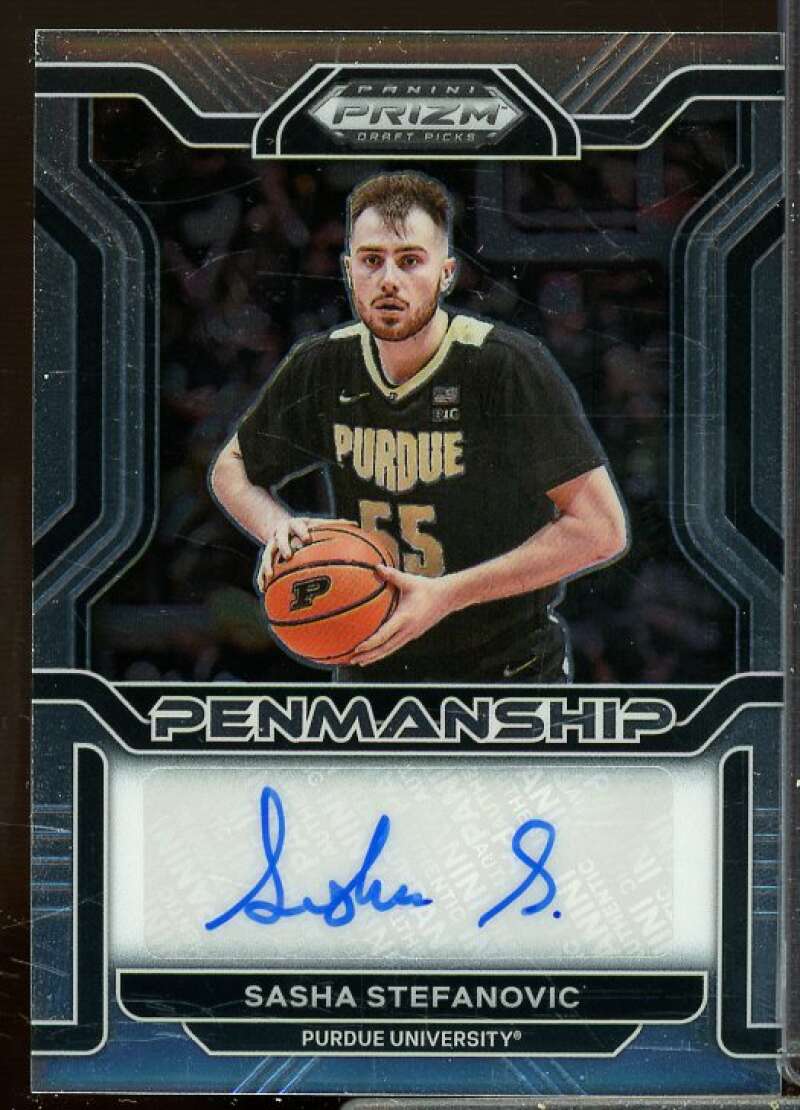 Sasha Stefanovic Card 2022-23 Panini Prizm Draft Picks College Penmanship #44  Image 1