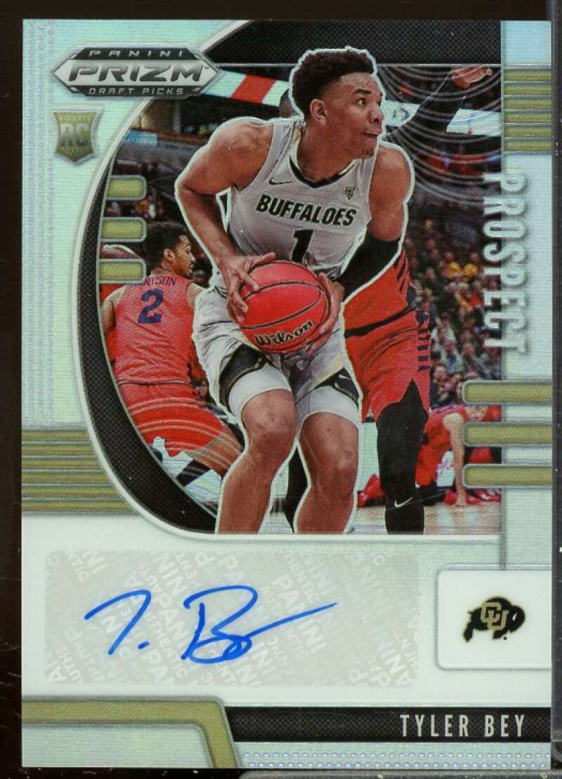 Tyler Bey Card 2020-21 Panini Prizm Draft Picks Prospect Autographs Silver #35  Image 1