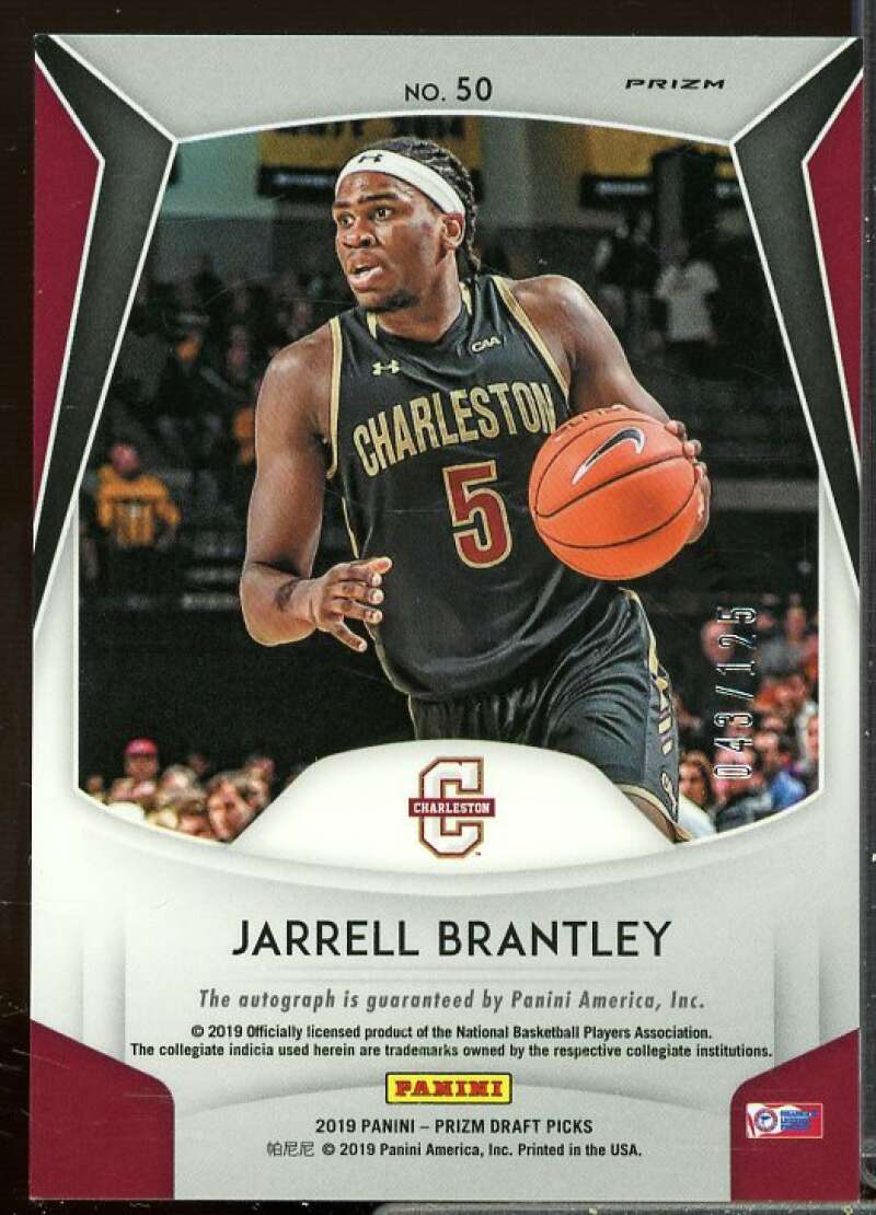 Jarrell Brantley/125 2019-20 Panini Prizm Draft Pick Autographs Neon Orange #50  Image 2