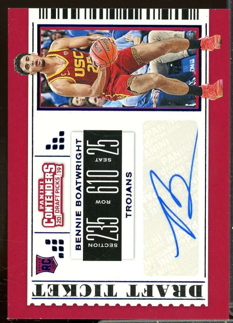 Bennie Boatwright AU 2019-20 Panini Contenders Draft Pick Ticket Blue Foil #105  Image 1