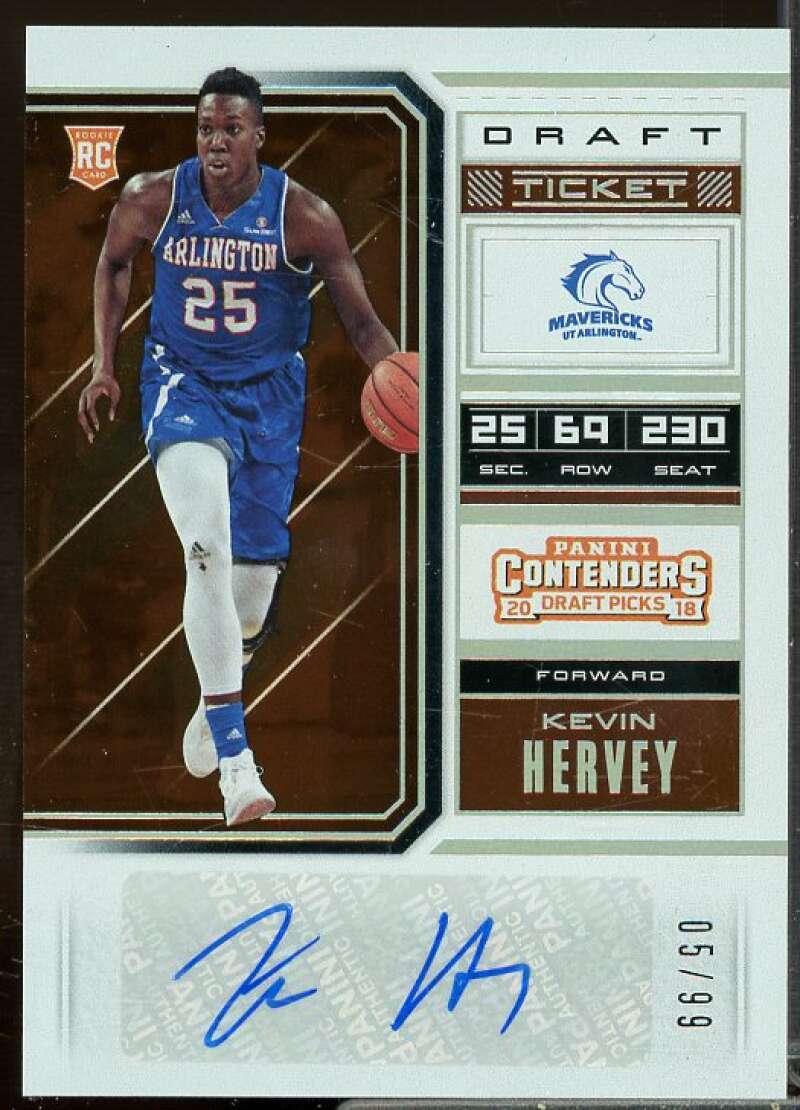 Kevin Hervey AU Rookie 2018-19 Panini Contenders Draft Picks Draft Ticket #106  Image 1