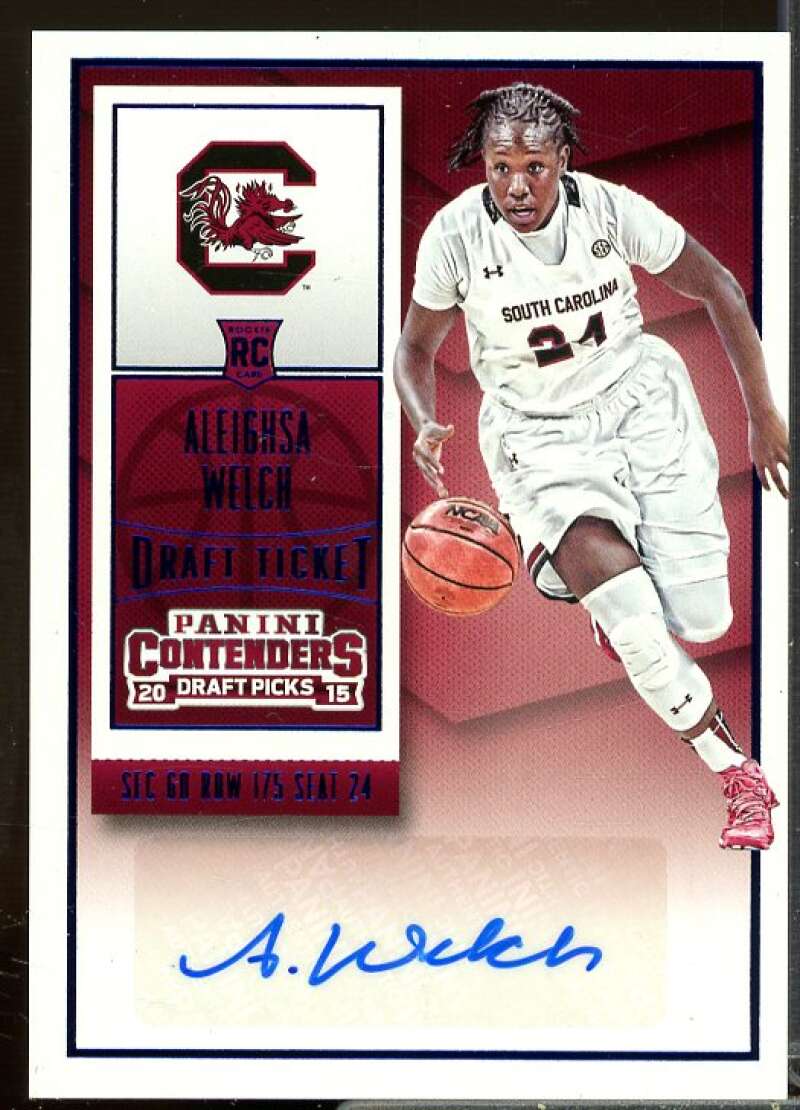 Aleighsa Welch AU 2015-16 Panini Contenders Draft Picks Ticket Blue Foil #169  Image 1