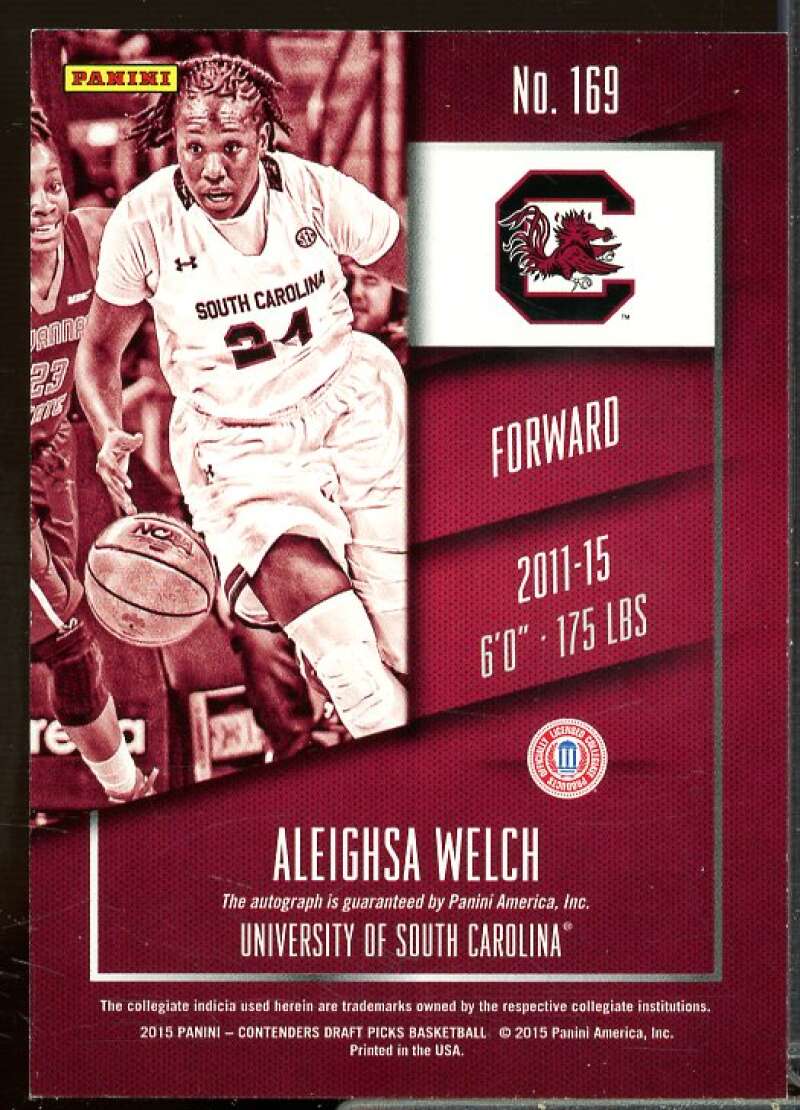 Aleighsa Welch AU 2015-16 Panini Contenders Draft Picks Ticket Blue Foil #169  Image 2