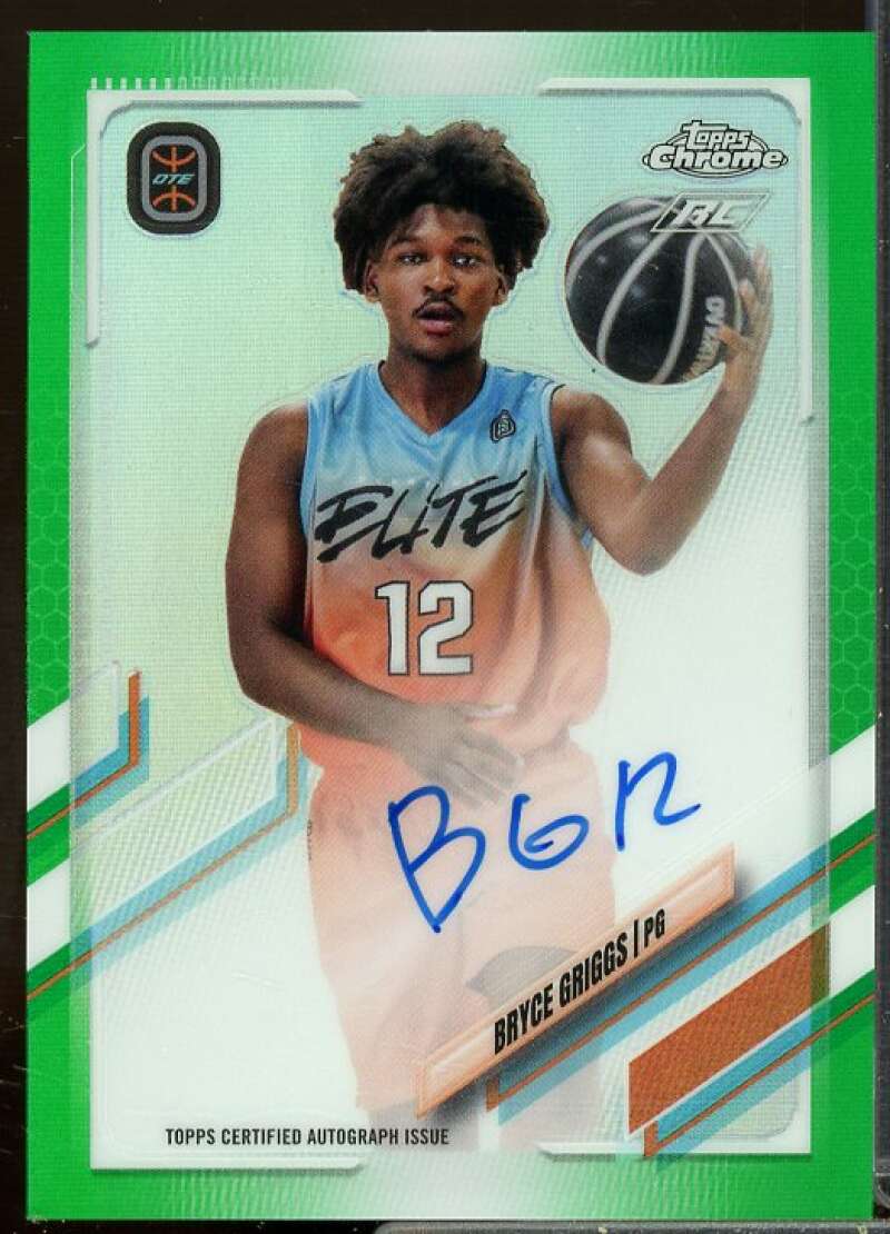 Bryce Griggs 2021-22 Topps Chrome Overtime Elite Auto Green Refractors #CABG1  Image 1