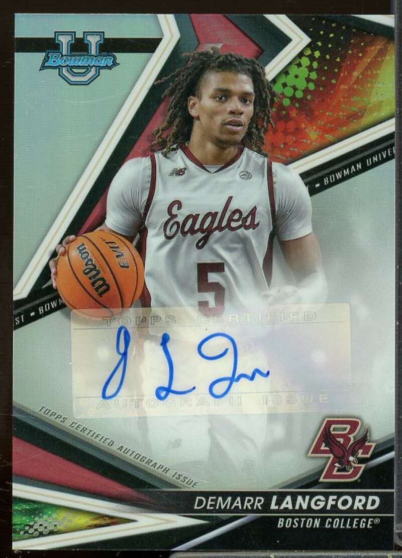 Demarr Langford 2022-23 Bowman's Best U Best of '22 Auto Refractors #BOADLA  Image 1