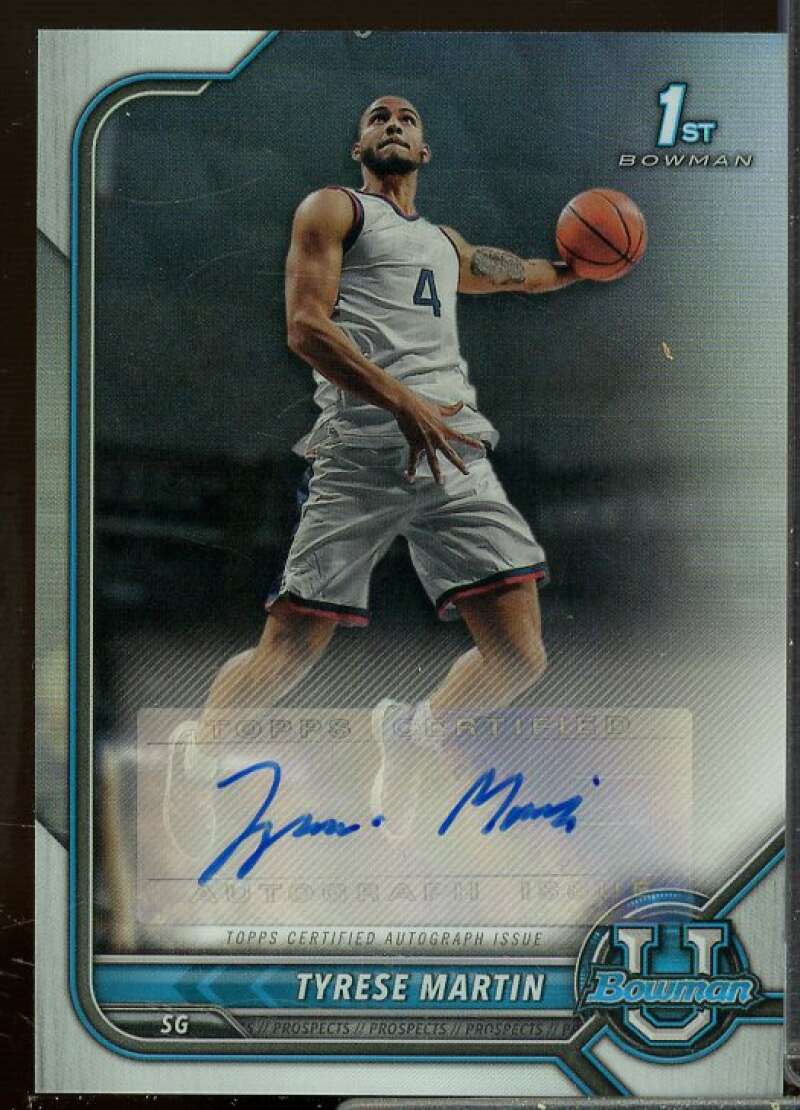 Tyrese Martin Rookie Card 2021-22 Bowman Chrome University Autographs #BCPATM  Image 1