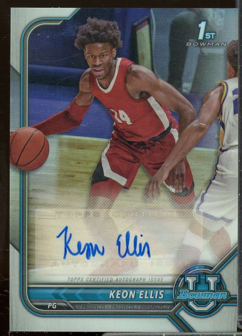 Keon Ellis Rookie Card 2021-22 Bowman Chrome University Autographs #BCPAKE  Image 1