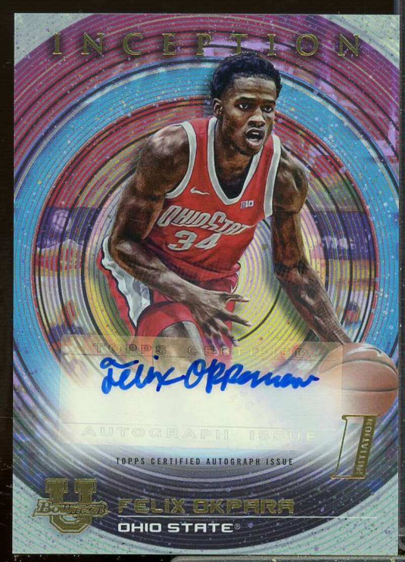 Felix Okpara Rookie Card 2022-23 Bowman Inception University Autographs #BIAFO  Image 1