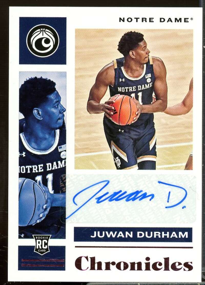 Juwan Durham 2021-22 Panini Chronicles Draft Picks Rookie Signatures Pink #47  Image 1