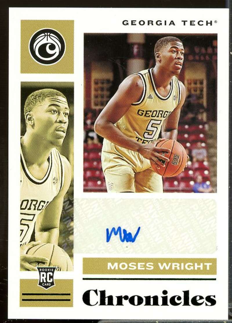 Moses Wright 2021-22 Panini Chronicles Draft Picks Rookie Signatures Black #52  Image 1