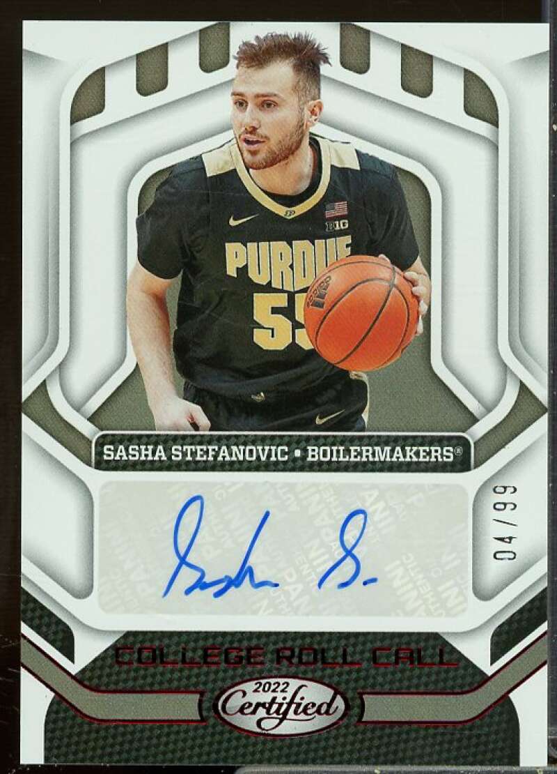 Sasha Stefanovic 2022-23 Panini Chronicles Draft College Roll Call Auto Red #37  Image 1