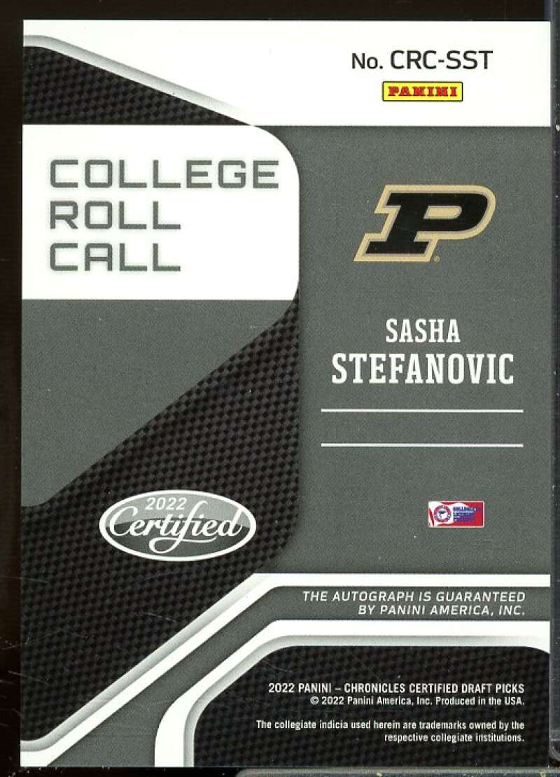 Sasha Stefanovic 2022-23 Panini Chronicles Draft College Roll Call Auto Red #37  Image 2