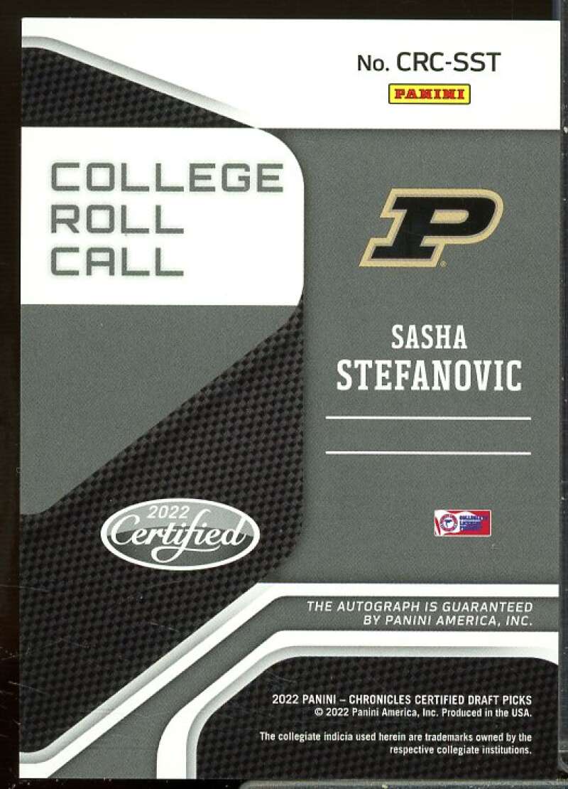 Sasha Stefanovic 2022-23 Panini Chronicle Draft College Roll Call Autograph #37  Image 2