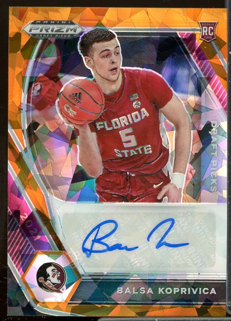 Balsa Koprivica 2021-22 Panini Prizm Draft Picks Autograph Prizm Orange Ice #48  Image 1