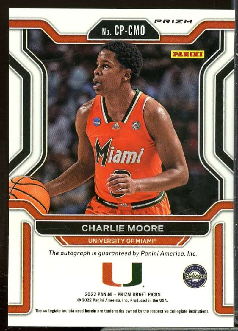 Charlie Moore 2022-23 Panini Prizm Draft Picks College Penmanship Green #19  Image 2