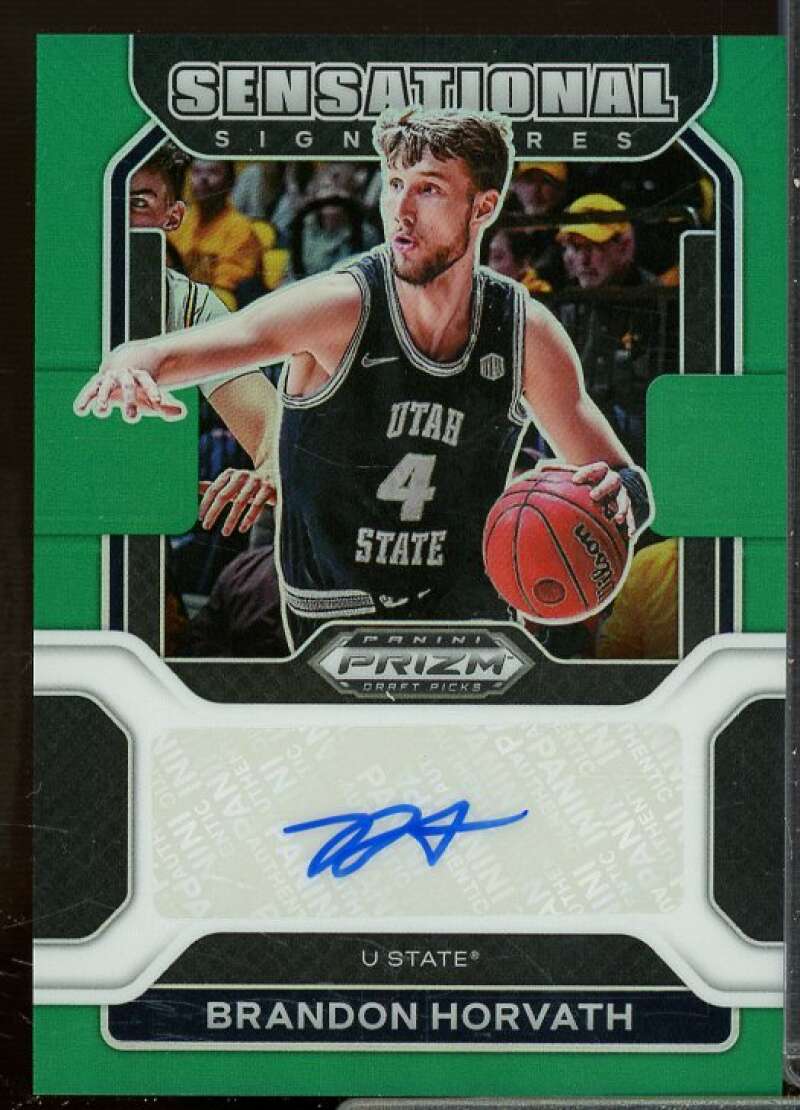 Brandon Horvath 2022-23 Panini Prizm Draft Pick Sensational Signature Green #14  Image 1