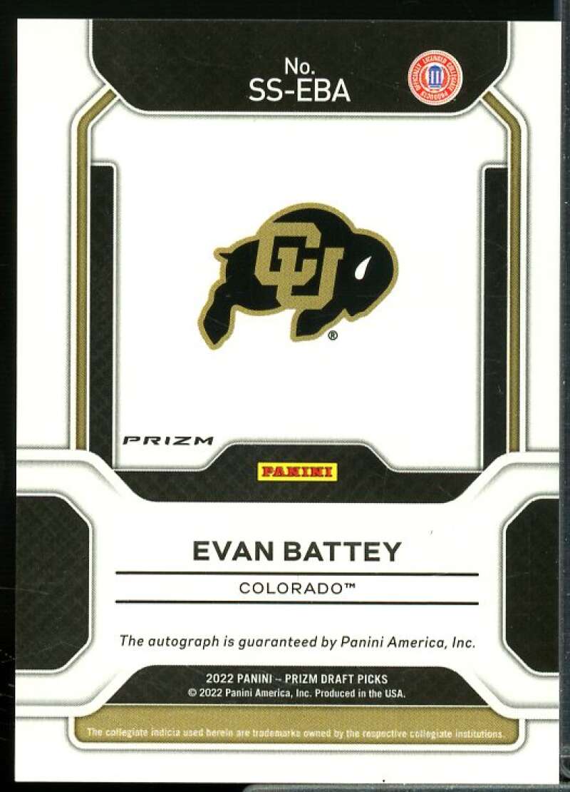 Evan Battey 2022-23 Panini Prizm Draft Picks Sensational Signatures Green #22  Image 2