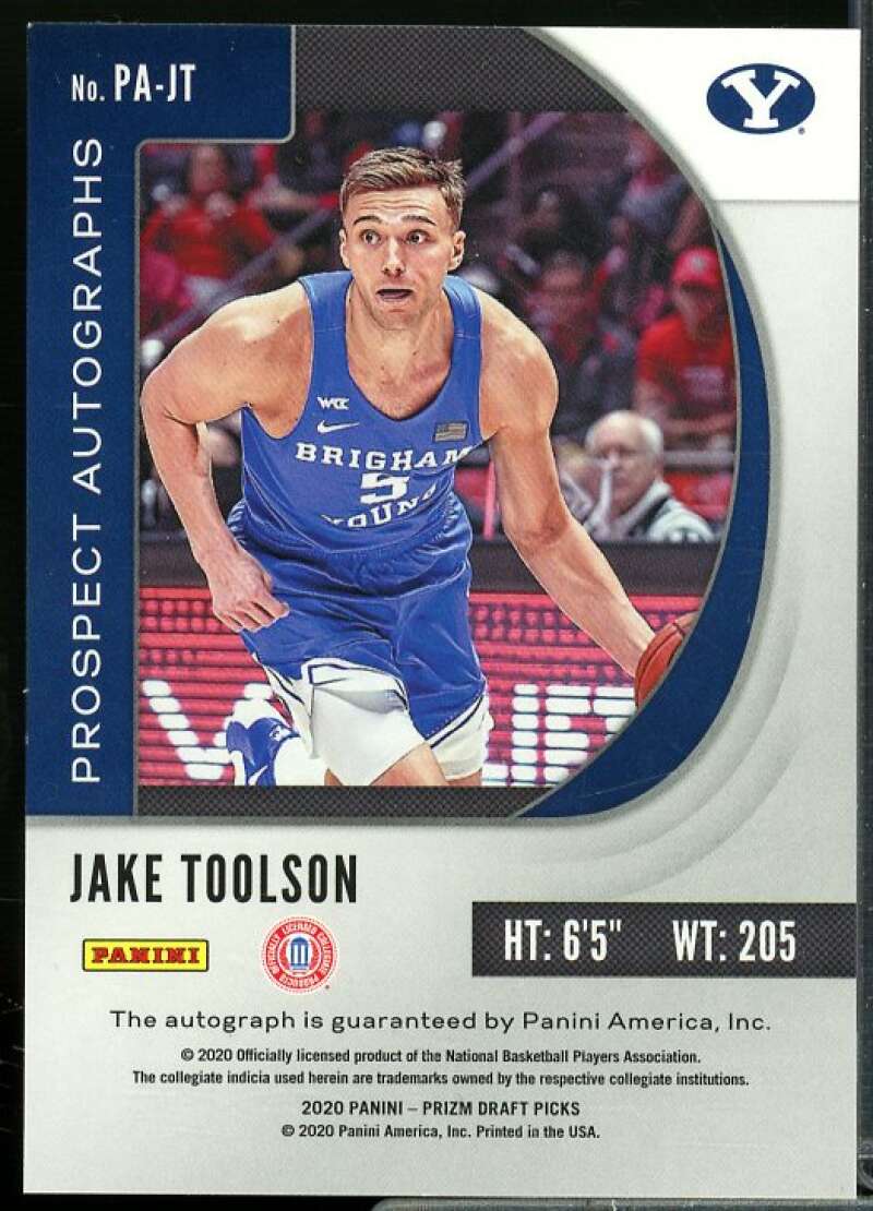 Jake Toolson Rookie 2020-21 Panini Prizm Draft Picks Prospect Autographs #66  Image 2