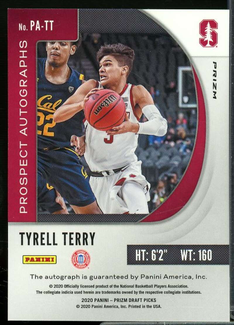 Tyrell Terry 2020-21 Panini Prizm Draft Picks Prospect Autographs Pink Ice #81  Image 2