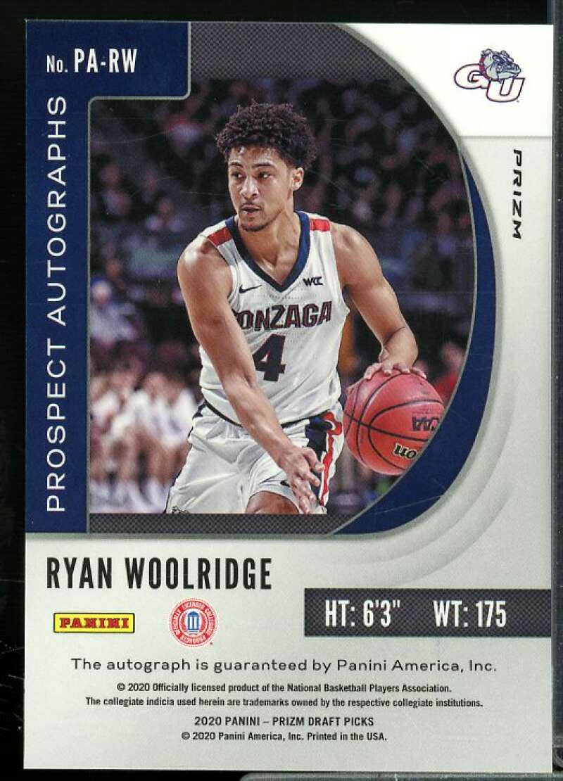 Ryan Woolridge 2020-21 Panini Prizm Draft Picks Prospect Autographs Green #63  Image 2