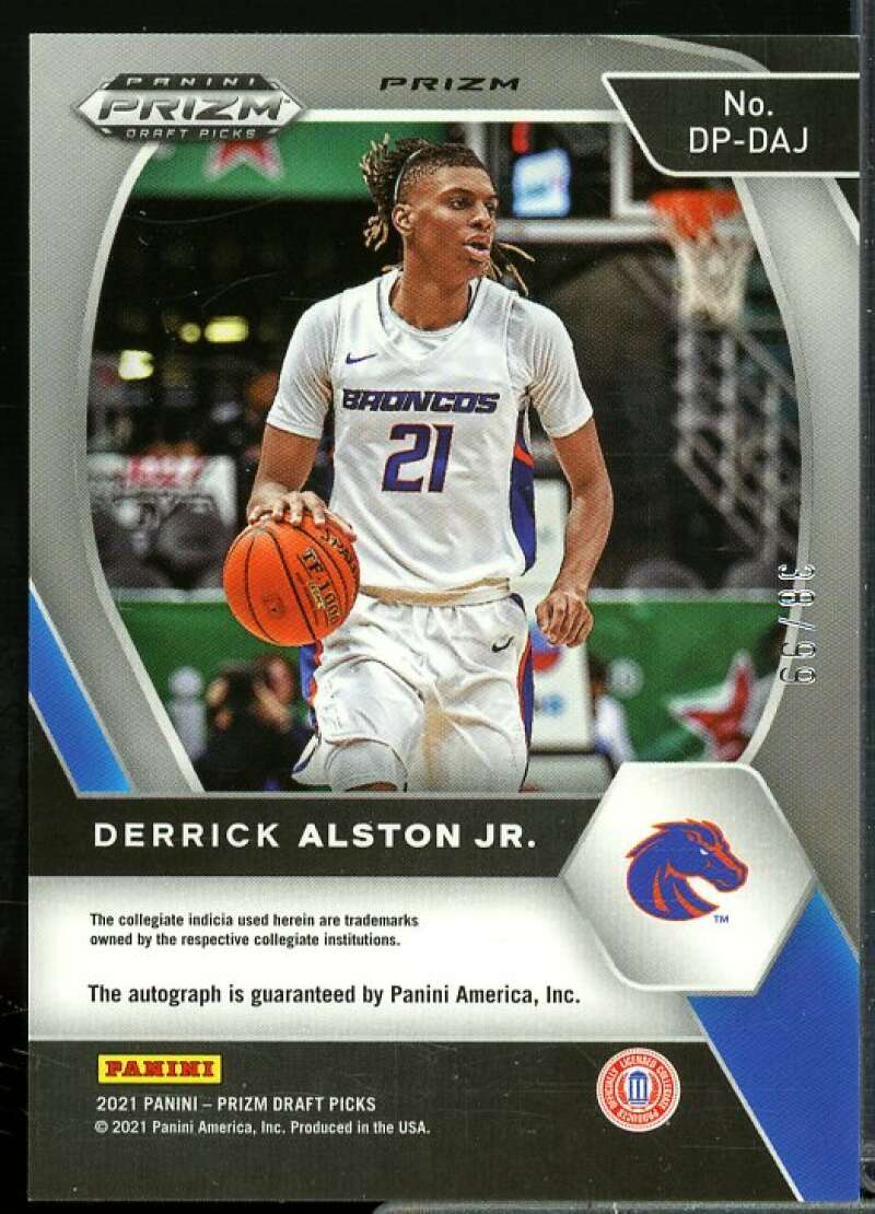 Derrick Alston Jr. 2021-22 Panini Prizm Draft Picks Autographs Purple Ice #45  Image 2