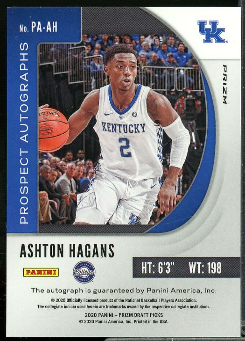 Ashton Hagans 2020-21 Panini Prizm Draft Picks Prospect Autographs Red Ice #51  Image 2