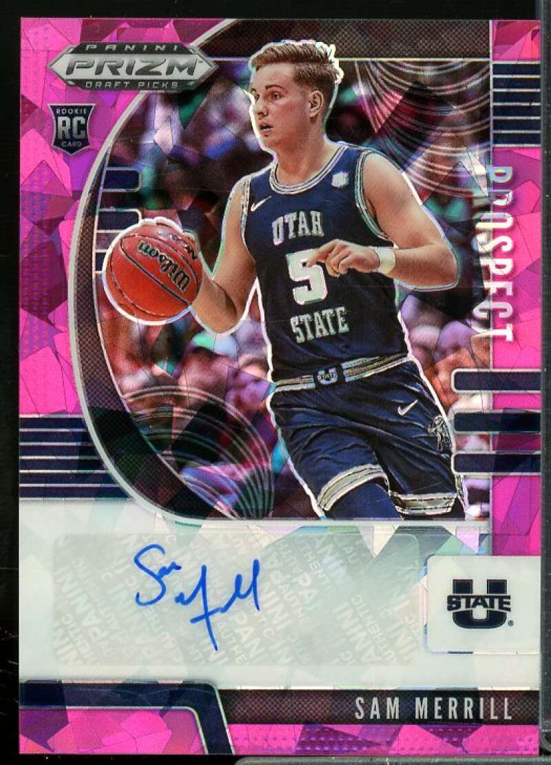 Sam Merrill 2020-21 Panini Prizm Draft Picks Prospect Autographs Pink Ice #83  Image 1