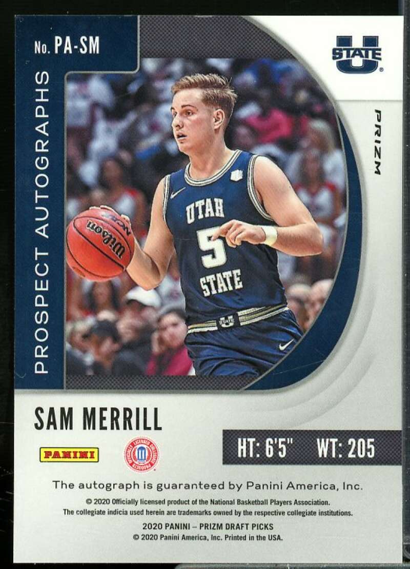 Sam Merrill 2020-21 Panini Prizm Draft Picks Prospect Autographs Pink Ice #83  Image 2