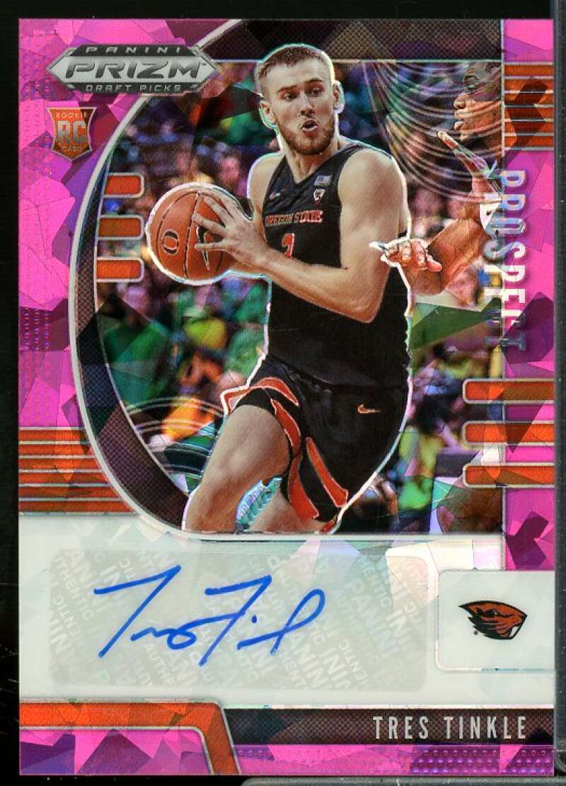 Tres Tinkle 2020-21 Panini Prizm Draft Picks Prospect Autographs Pink Ice #77  Image 1