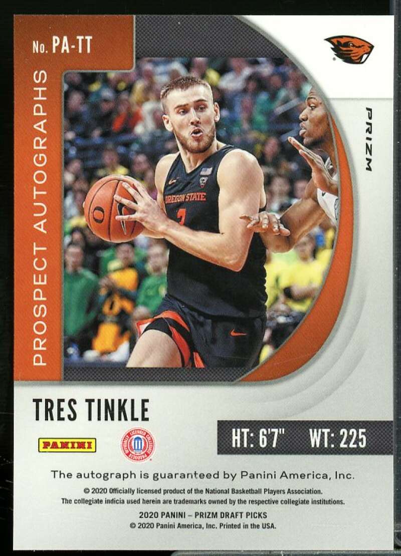 Tres Tinkle 2020-21 Panini Prizm Draft Picks Prospect Autographs Pink Ice #77  Image 2