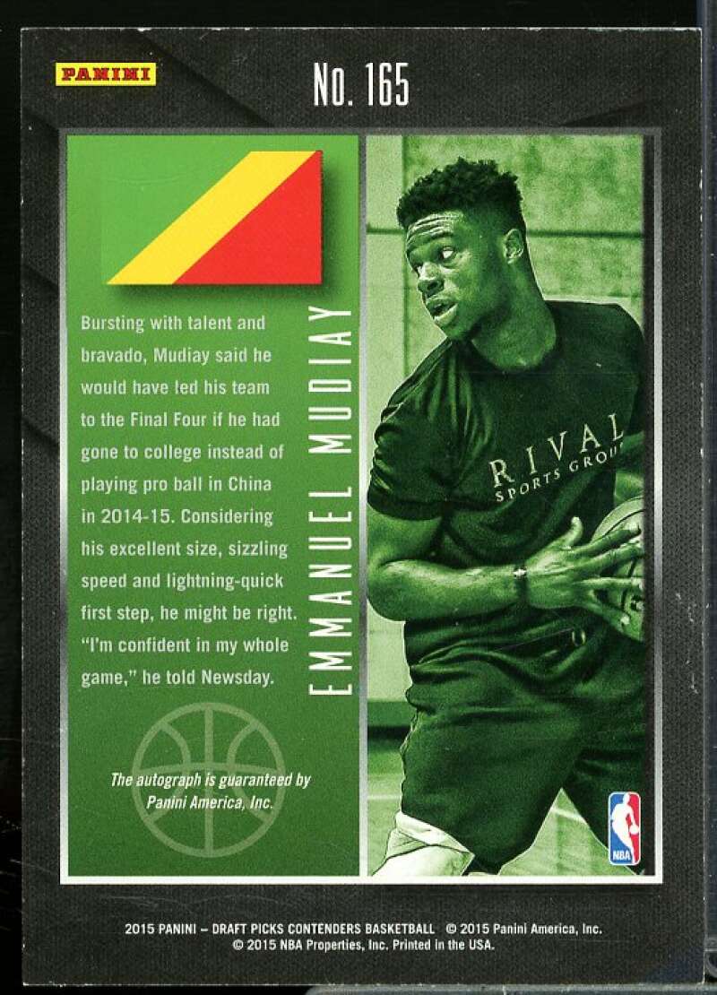 Emmanuel Mudiay AU Card 2015-16 Panini Contenders Draft Picks #165  Image 2