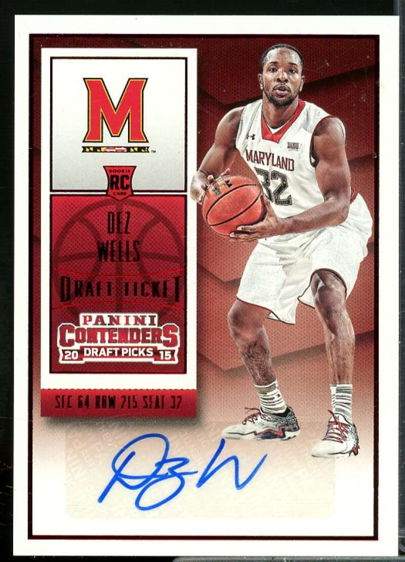 Dez Wells AU 2015-16 Panini Contenders Draft Picks Draft Ticket Red Foil #156  Image 1