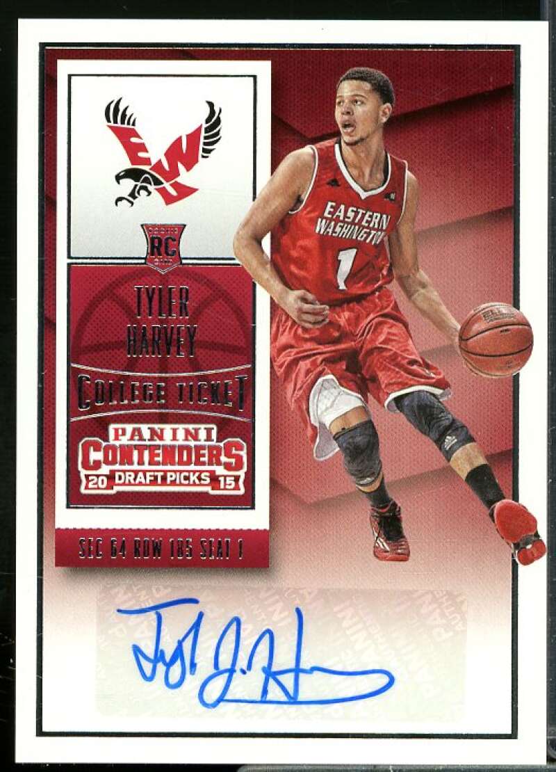 Tyler Harvey AU/Red jersey Rookie 2015-16 Panini Contenders Draft Picks #147A  Image 1