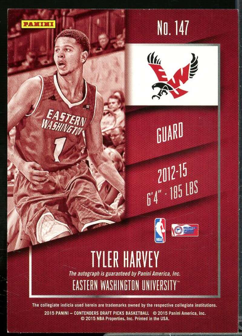 Tyler Harvey AU/Red jersey Rookie 2015-16 Panini Contenders Draft Picks #147A  Image 2