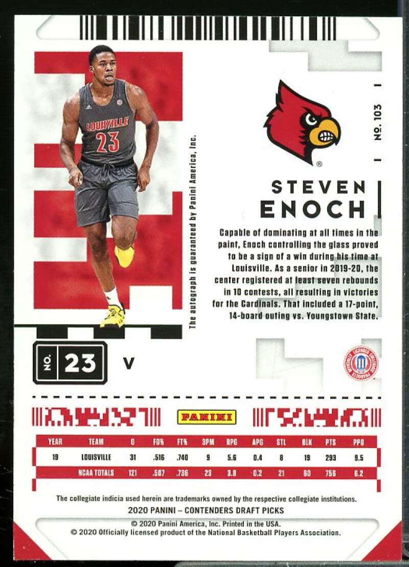 Steven Enoch AU Rookie Card 2020-21 Panini Contenders Draft Picks #103  Image 2