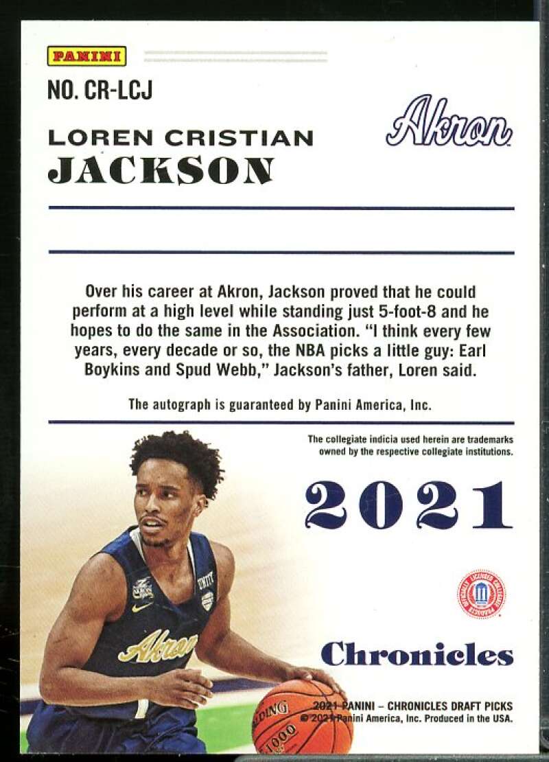 Loren Cristian Jackson 2021-22 Panini Chronicles Draft Rookie Signatures #28  Image 2