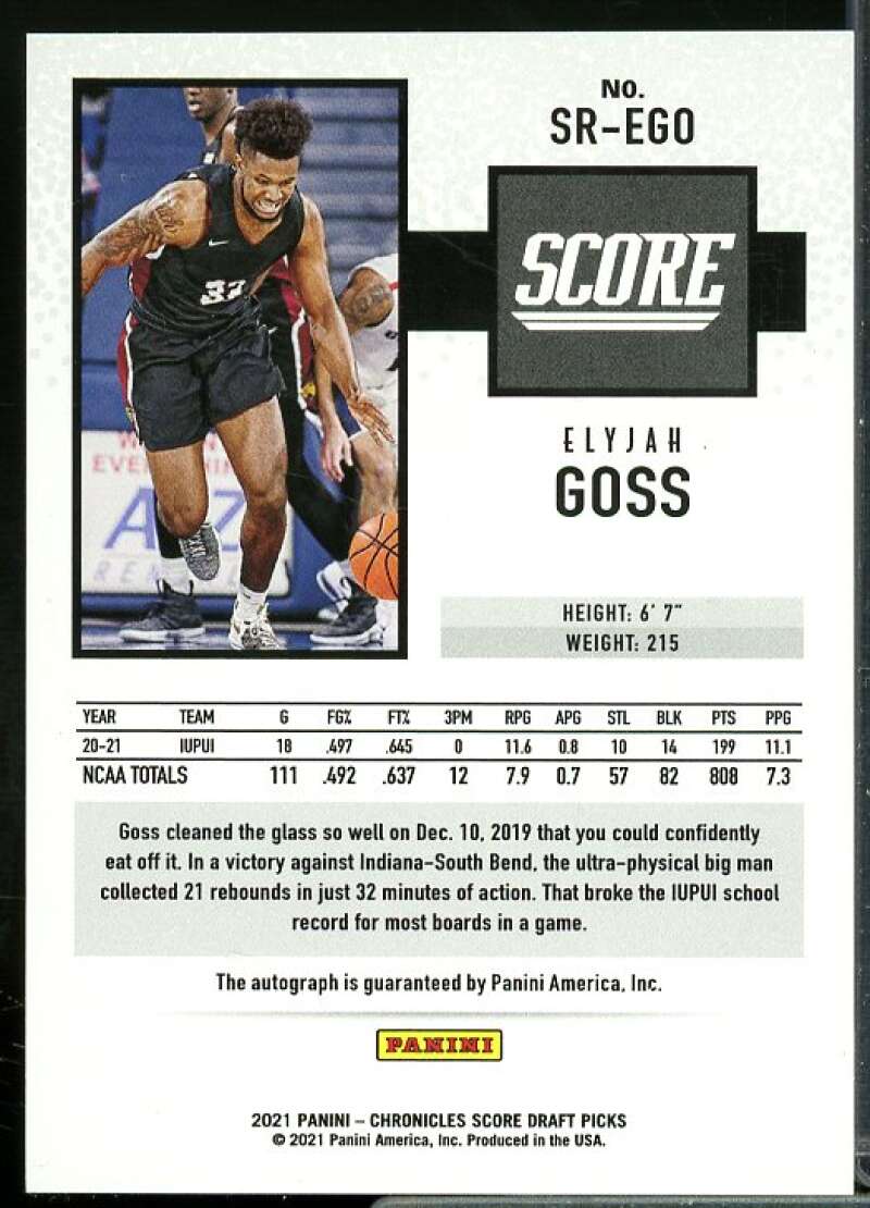 Elyjah Goss 2021-22 Panini Chronicles Draft Pick Score Rookie Autograph Red #24  Image 2